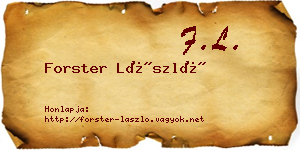 Forster László névjegykártya